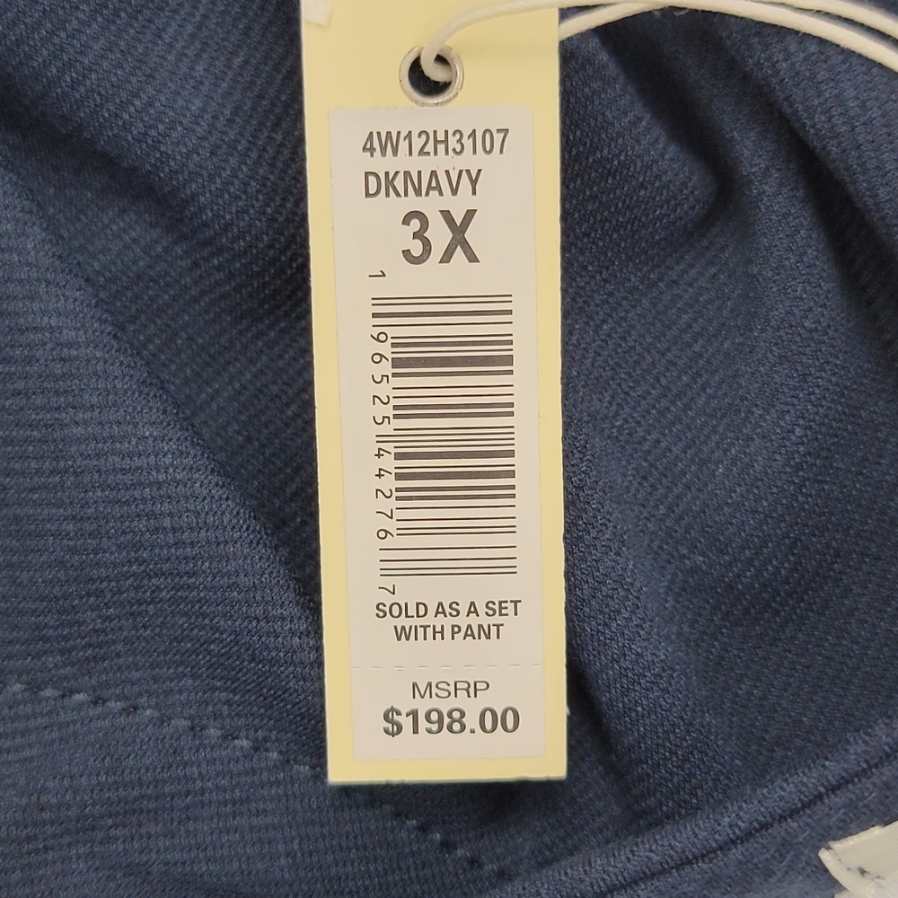 Max Studio Top Navy Blue with thread trim & Wide Leg Trousers Set 3X MSRP $198 - Picture 5 of 16